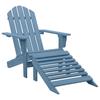 Vidaxl Adirondack Garden Chair with Footrest, Fir Wood, Blue