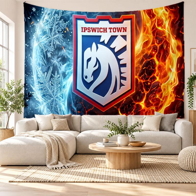 Ipswich Town Football Wall Tapestry, Soft Fabric Wall Hanging, Decorative Backdrop For Bedroom Home Wall Art