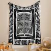 Nordic Black and White Striped Throw Blanket - Minimalist Geometric Motif Soft Lightweight Accent for Sofa Bed Travel Office