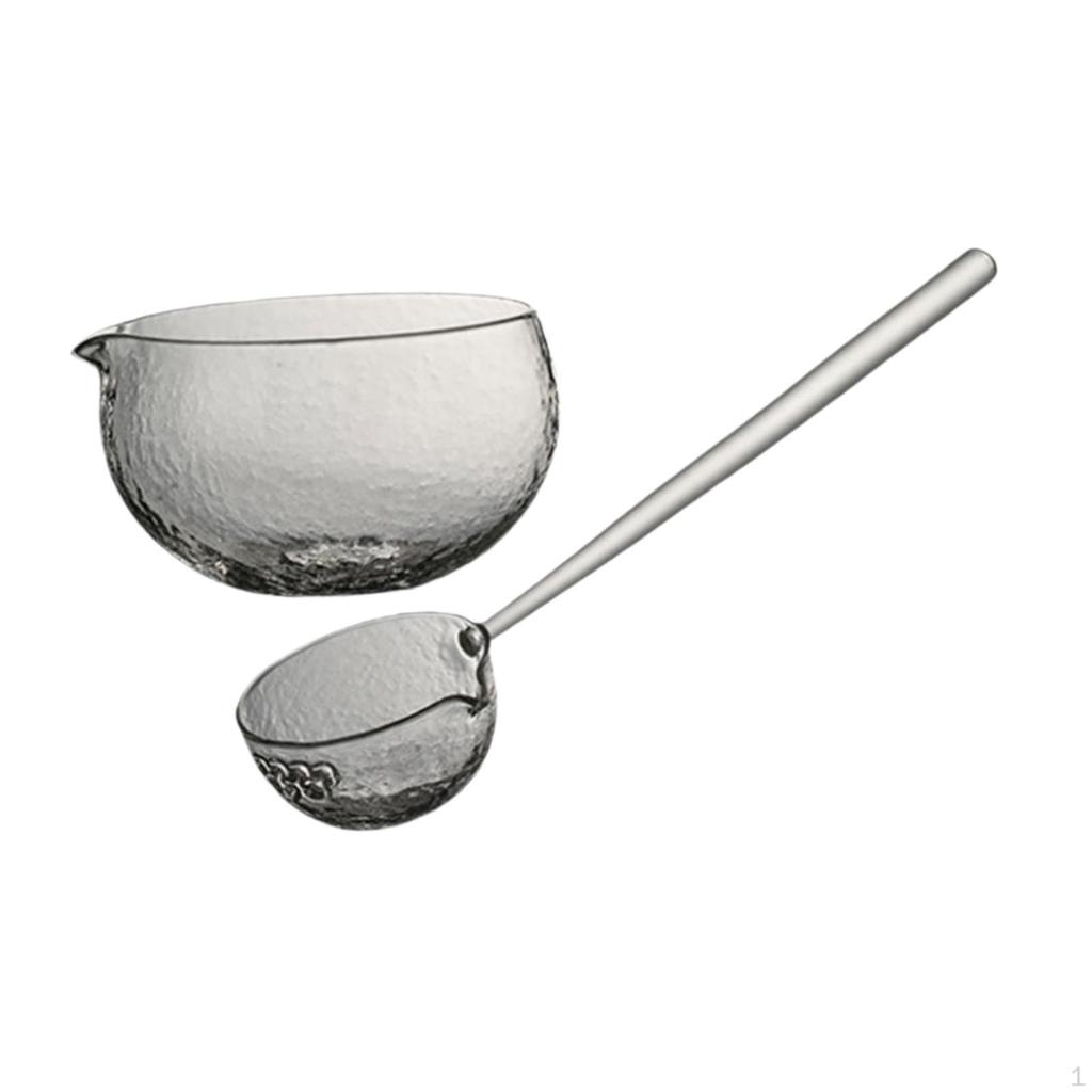 Matcha Bowl Set Green Tea Cup Long Handle Spoon with Spout for Lovers Whisked