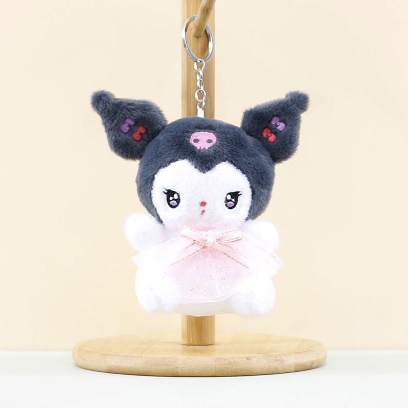 

Adorable Plush Keychain With Tulle Skirt Kuromi Melody Stuffed Animal Charm For Bags Dark Gray