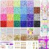 6000 Pieces Clay Bead Set, Soft Pottery Segment Beaded Diy Handmade Bracelet Necklace Jewelry Bohemian Style