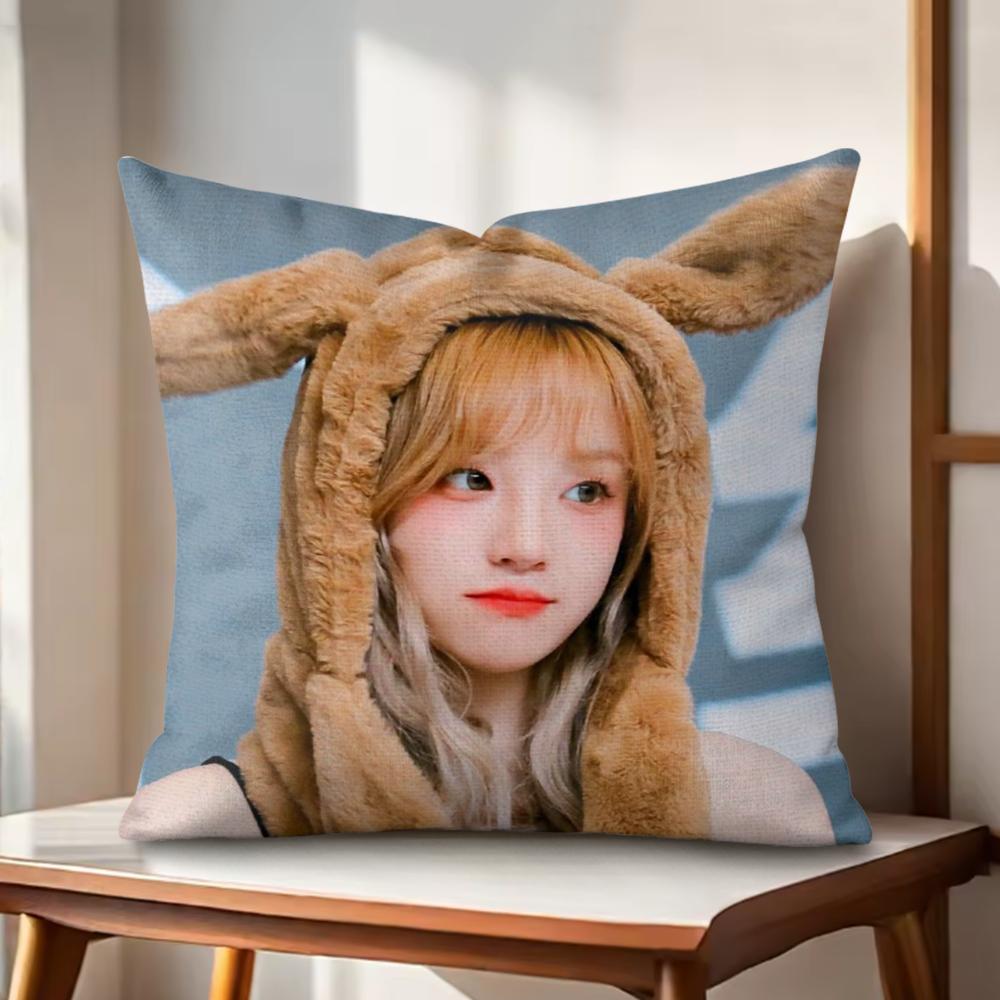 

YUQI Chinese Singer Cushion Cover Natural Linen Organic Fabric DoubleSided Printing Couch Pillow Covers Home Decor 30x30cm
