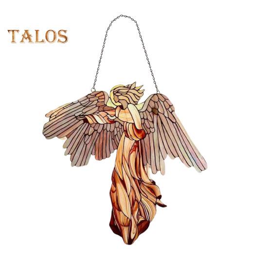 

Очарование ангела, эстетический орнамент, привлекательный креативный настенный подвесной светильник с крыльями ангела, витражный кулон, садовый декор Angel