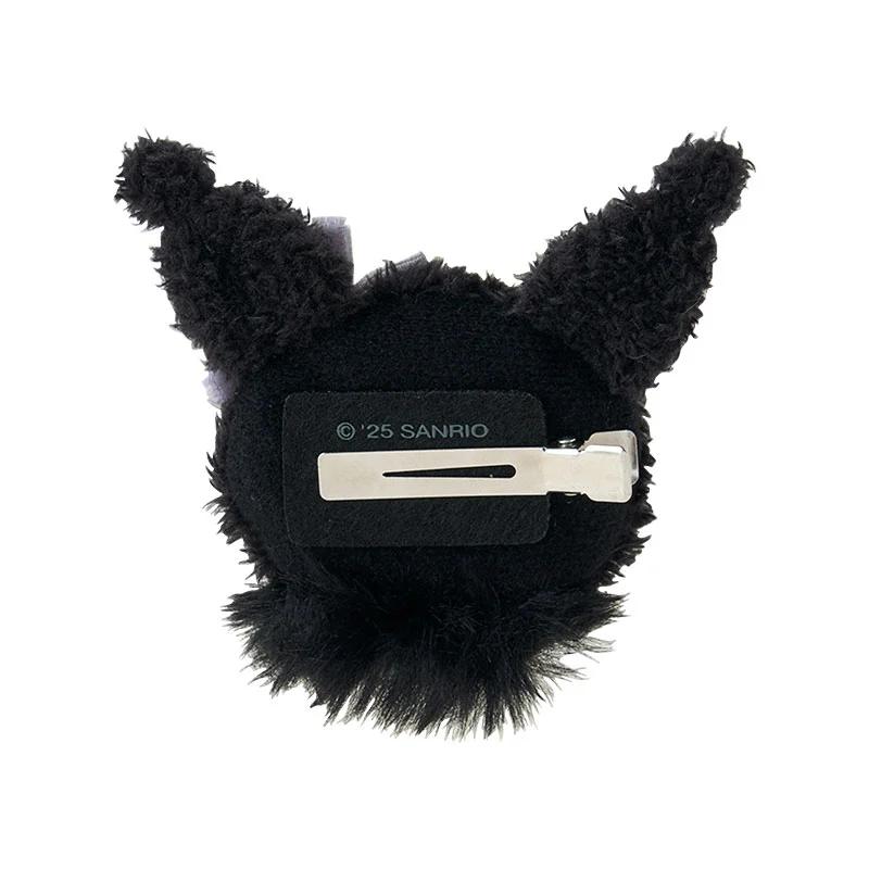 Sanrio KUROMI Face-shaped Hair Clip ( Merousaromiusa ) Japan NEW
