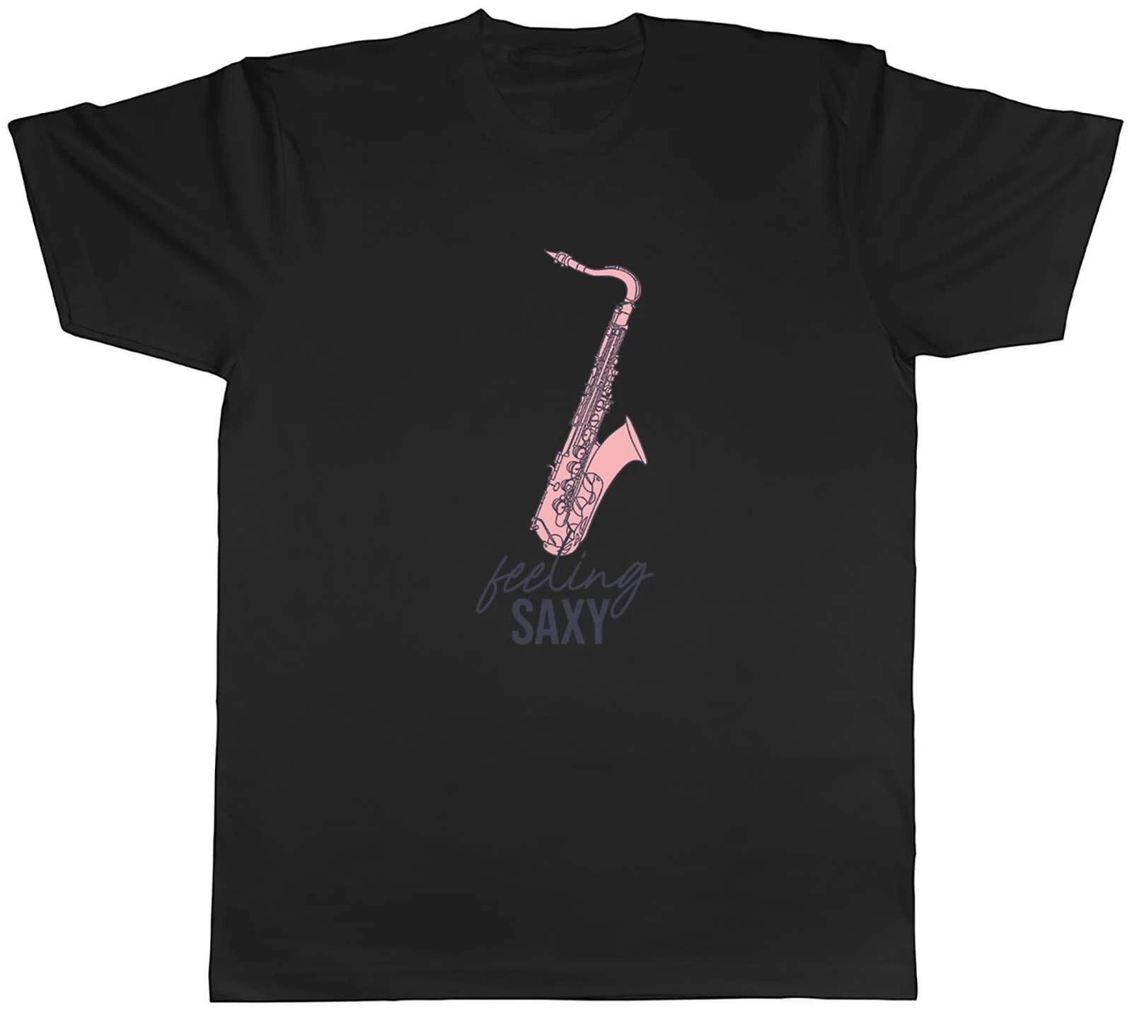 Feeling Saxy Mens T-Shirt Funny Saxophone Musician Jazz Player Tee Gift S