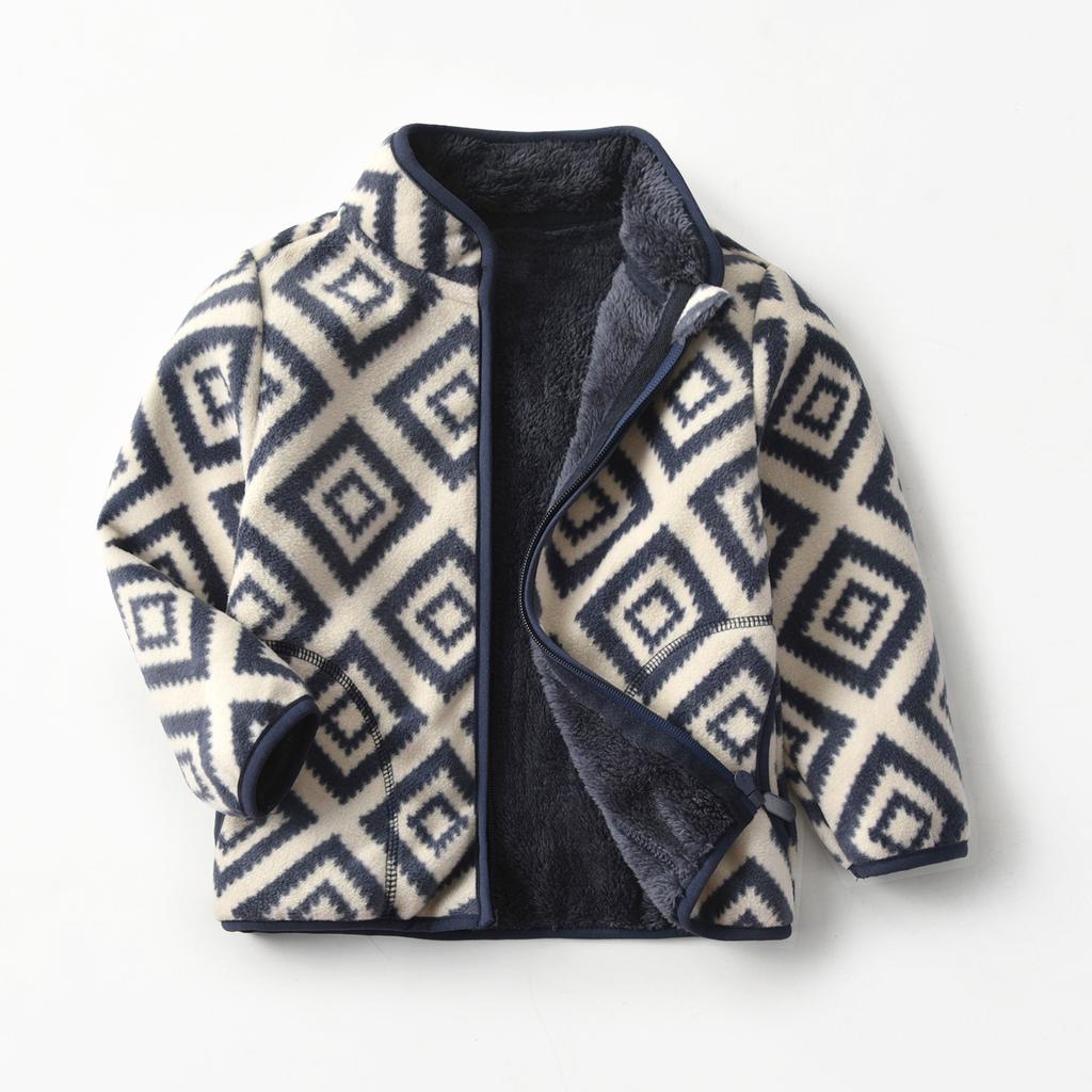 Nouvelle veste d'hiver épaisse et chaude pour garçons, style décontracté, avec fermeture éclair, col montant et imprimé animal de dessin animé mignon