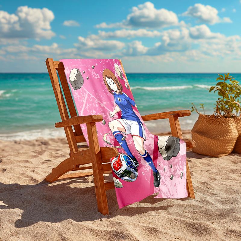 1pc Soccer Ball Adventure Cartoon Quick Dry Microfiber Bath Towel for Swimming Surfing Camping Unisex Holiday. SJT720154