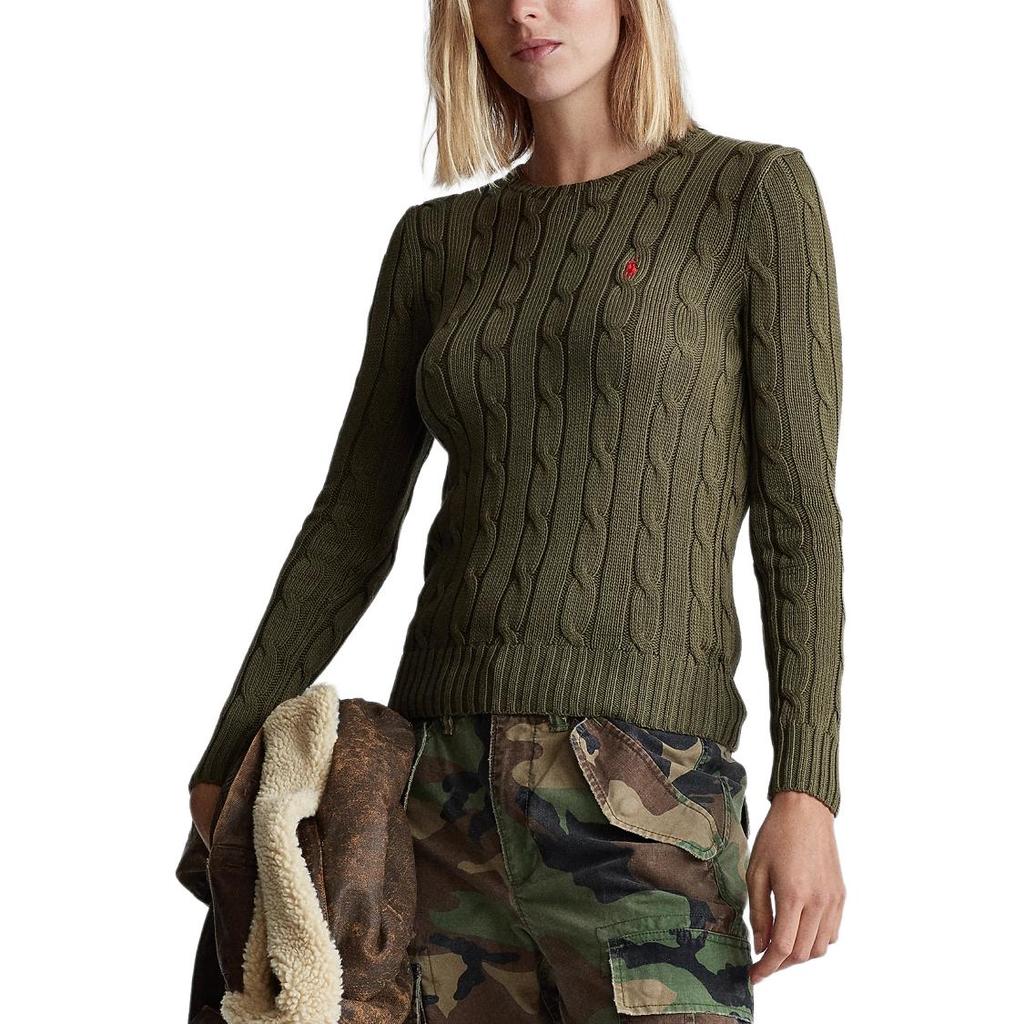 Polo Ralph Lauren Embroidered Pony Logo Cable Knit Long Sleeve Sweater Women Sweater 211580009-079