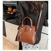 2025 New Fashionable Stone Pattern Large Capacity Solid Color Texture Single Shoulder Handheld Diagonal Cross Bag Tote Bag