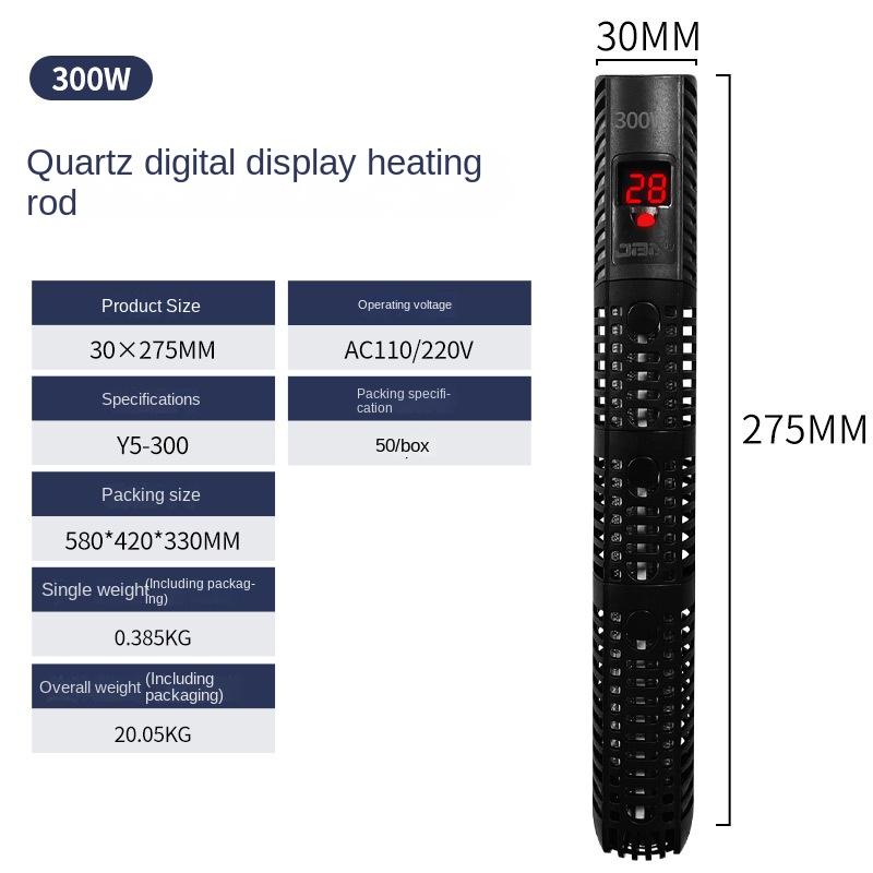 Încălzitor Submersibil Acvariu 220V Acvariu Afișaj LCD Digital Reglabil Tijă Încălzire Apă Control Temperatură Constantă 500W