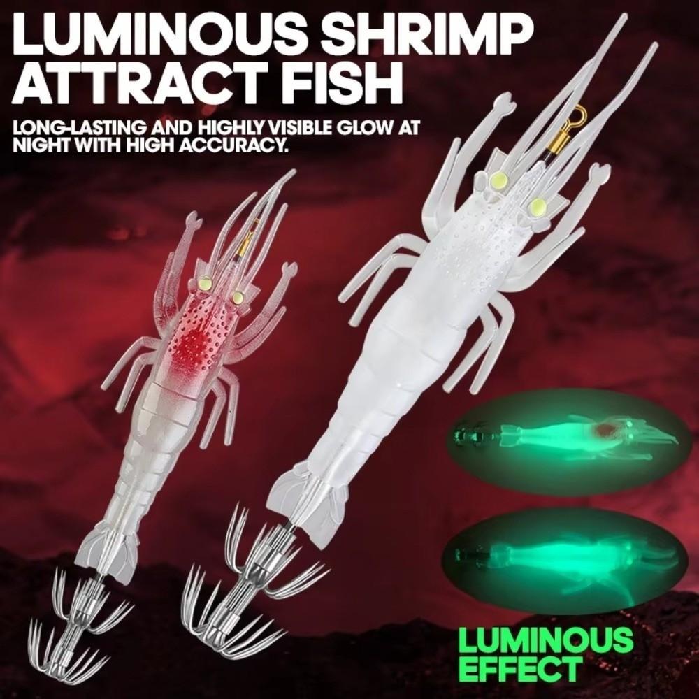 11cm 10g Artificial Shrimp Lure UV Luminous Trolling Fishing Bait for Fishing