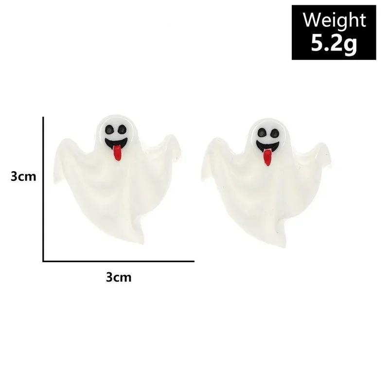 Funny Halloween Earrings Simulation Plastic Face Pumpkin Ghost Death Halloween Earrings.