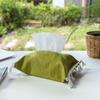 Elegant Sturdy Fabric Tissue Box Cover Portable for Home and Office Decoration with Soft Cotton Linen Materials