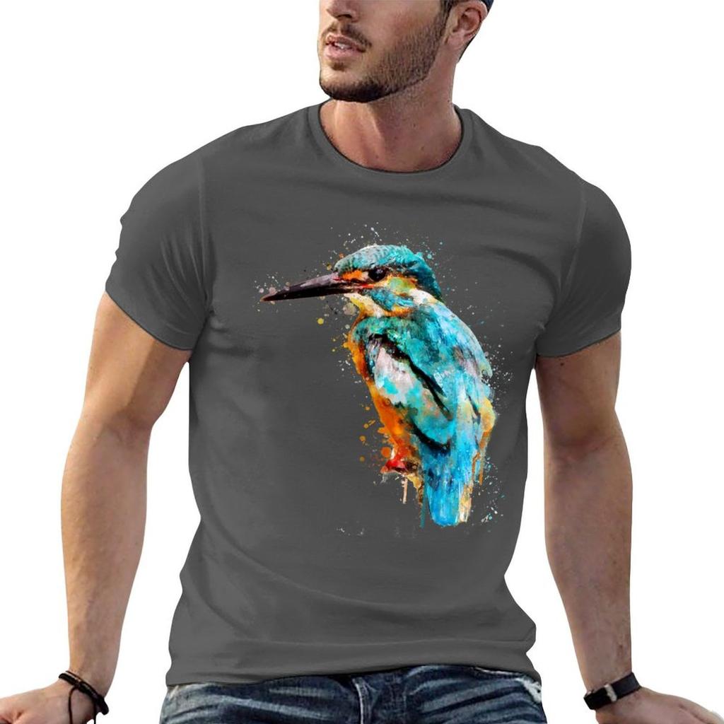 Dramabite Watercolor Kingfisher Tshirt Sublime Boys Animal Print Unisex Clothes