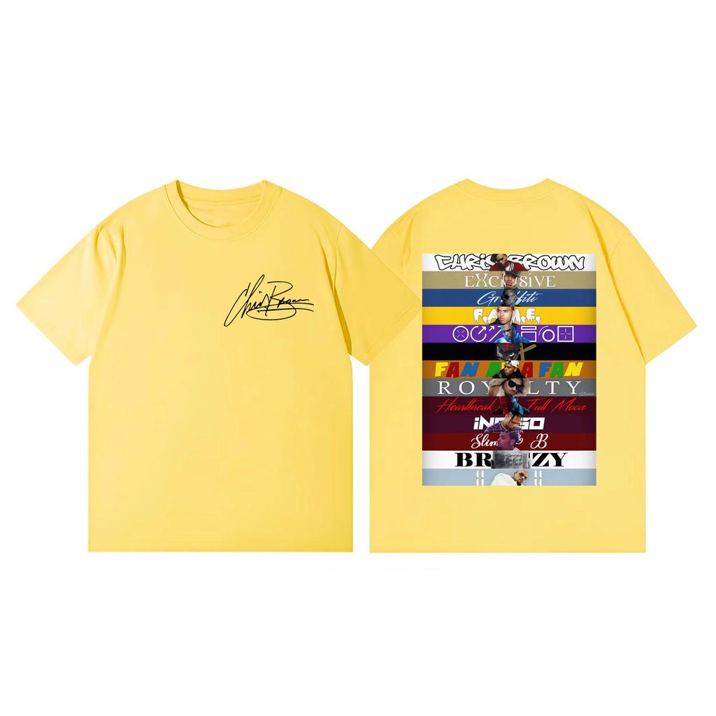 Rapper Chris Brown Album Poster Graphic T Shirts Streetwear Fashion Y2k Oversized Tshirts Unisex Women Casual Loose Cotton Tshirt