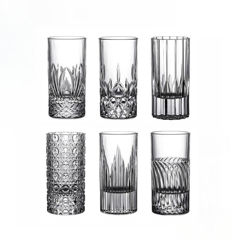 Gravierte Kristallglasbecher Kreative Glasbecher Hochwertige Dickwandige Geprägte Saftbecher Bierglas Whiskyglas Weingläser