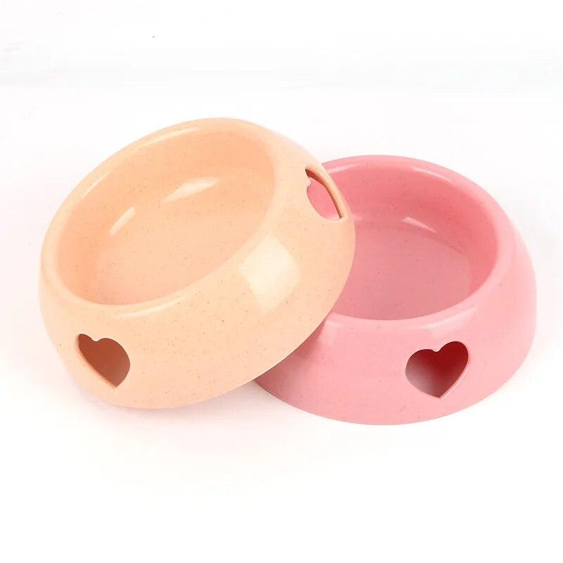 Nontoxic ABS Sweat Heart Solid Pet Dog Bowls Feeding Food Bowl Puppy Feeder Dish Bowl Pet Dogs Supplies Dropshipping 2 Size
