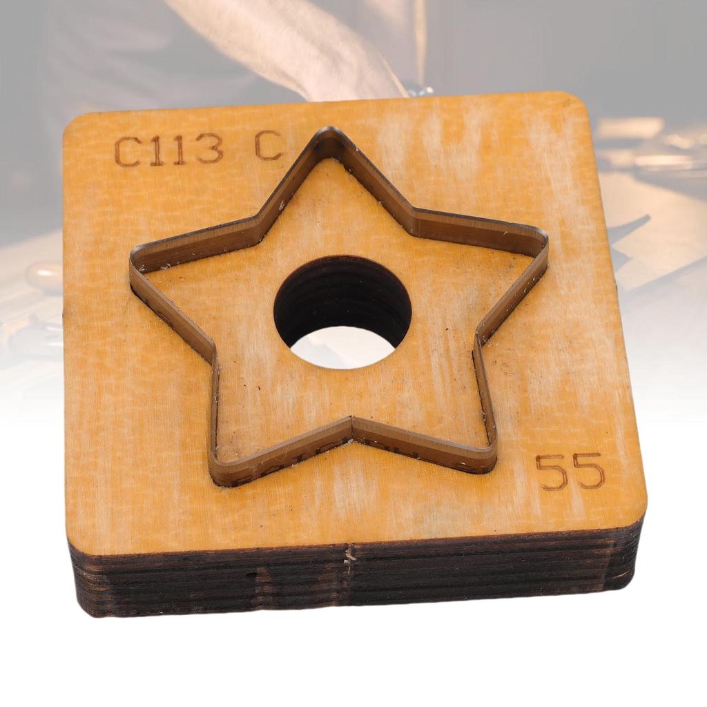 Star Leather Cutting Die Wooden Base Incisive Steel Blade Multifunctional Leather Die Cutter for Crafts Decors