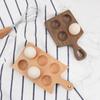 Multipurpose Handle Wood Egg Holder 4/6 Grids Double Row Wood Egg Tray Durable Hanging Hole Egg Keeper Countertop