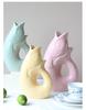 Creative Carp Ceramic Vase Plant Pots Table Decoration Ornaments Hydroponic Flower Arrangement Floral Vase Room Aesthetic Decor