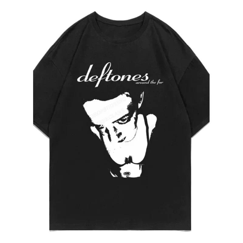 Women T Shirt Deftones Cute Trendy Print Tops Tee Black T-shirt Female Summer T-shirt 90s Girls Graphic Tee Female Cute Tops Tee