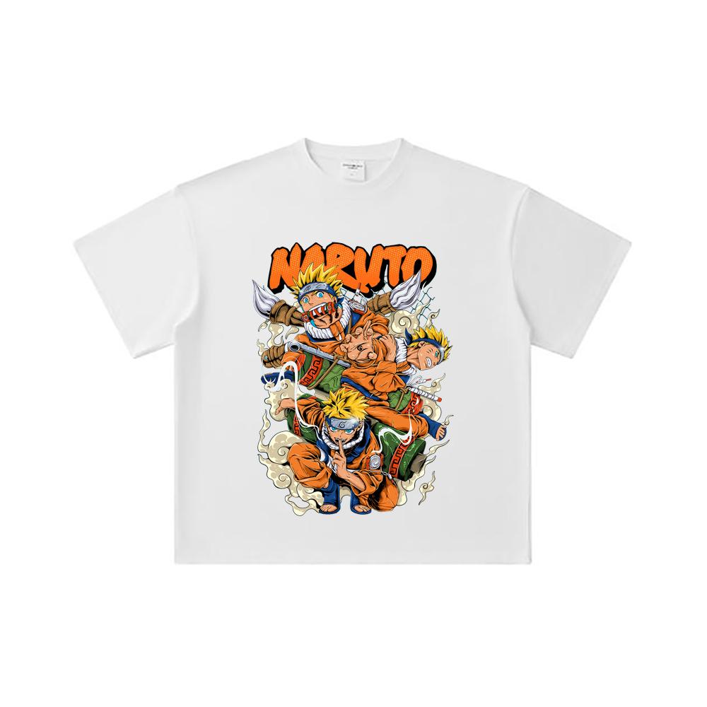 260 GSM Double Yarn 32 Count 100% Cotton Naruto V18 Print Unisex Heavy Cotton T Shirt