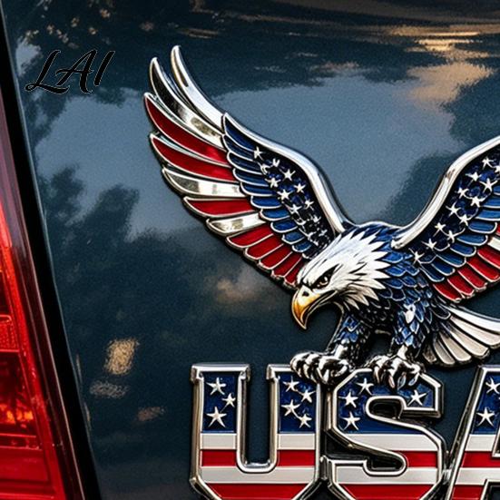 Forte Adesivo Decalcomania Auto USA Fede Famiglia & Libertà Emblema Metallico Aquila