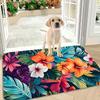 1PC Flower Pattern Kitchen Rugs Non-Slip Home Door Mats Pop design Bathroom Rug Bath Mat Carpet for Home Sink Laundry Decor