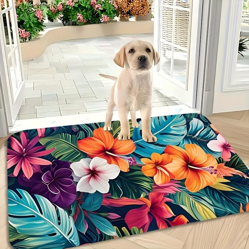 1PC Flower Pattern Kitchen Rugs Non-Slip Home Door Mats Pop design Bathroom Rug Bath Mat Carpet for Home Sink Laundry Decor