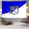 Blue And White Shield Millonarios Tapestry, Unique Design Tapestry, Wall Decor for Bedroom,Livingroom, Playroom,Heartwarming Fan Holiday Gifts