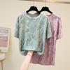 T-shirt Women Versatile Summer Casual Large Size Loose Round Neck Pullover Short-sleeved Tops
