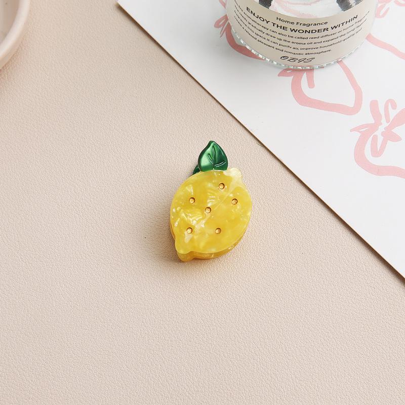 

Cute Fruit Hairpin Set: Watermelon, Strawberry, Cherry, and Grape Clips for Side Bangs.