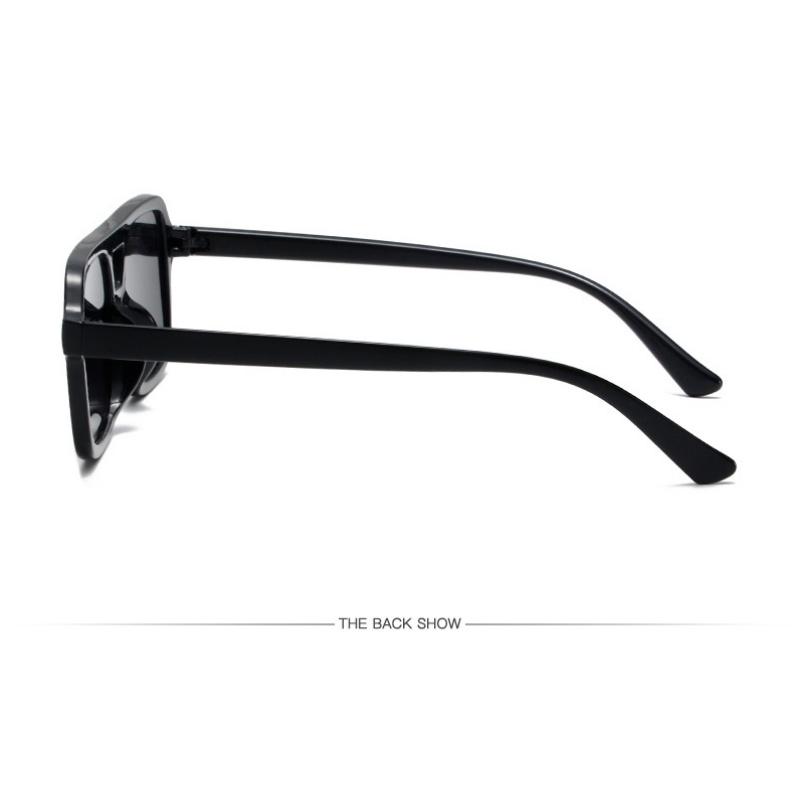 Women's sunglasses, men's and women's fashion square large-frame double-beam sunglasses