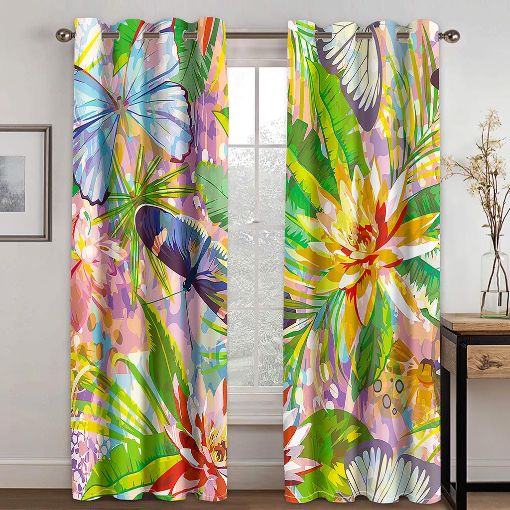 Blumengedruckte Vorhänge mit Blumenmuster für Wohnzimmerfensterdrapierungen Schlafzimmer Verdunkelungsvorhänge Tende Cortinas Cortinas Para La Sala