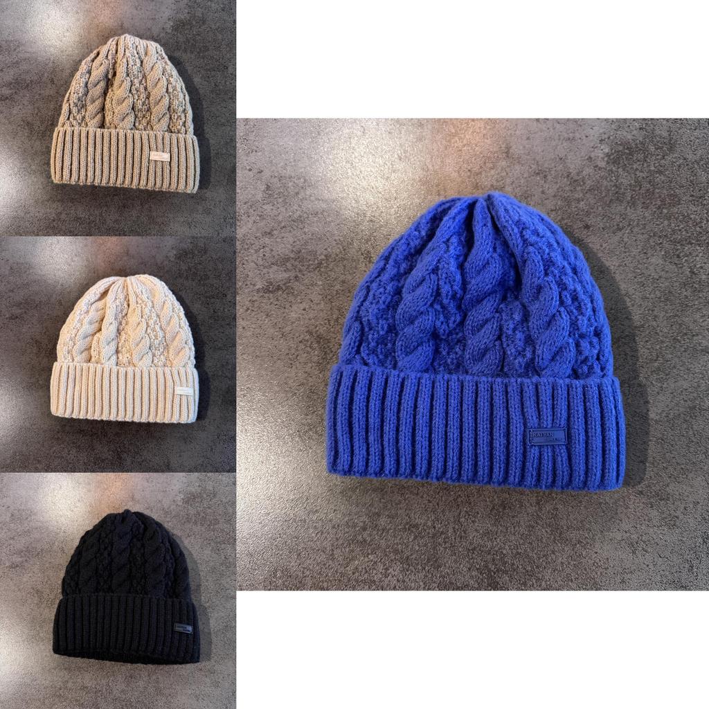 Winter Knitted Cap For Men With Letter Prints Thick Cold Weather Sports Style