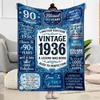 Vintage 1936 Anniversary Greetings Flannel Blanket-Soft and Suitable for Sofas,Beds,Offices,Travel,All Seasons,Great Gift for Holidays and Birthdays.