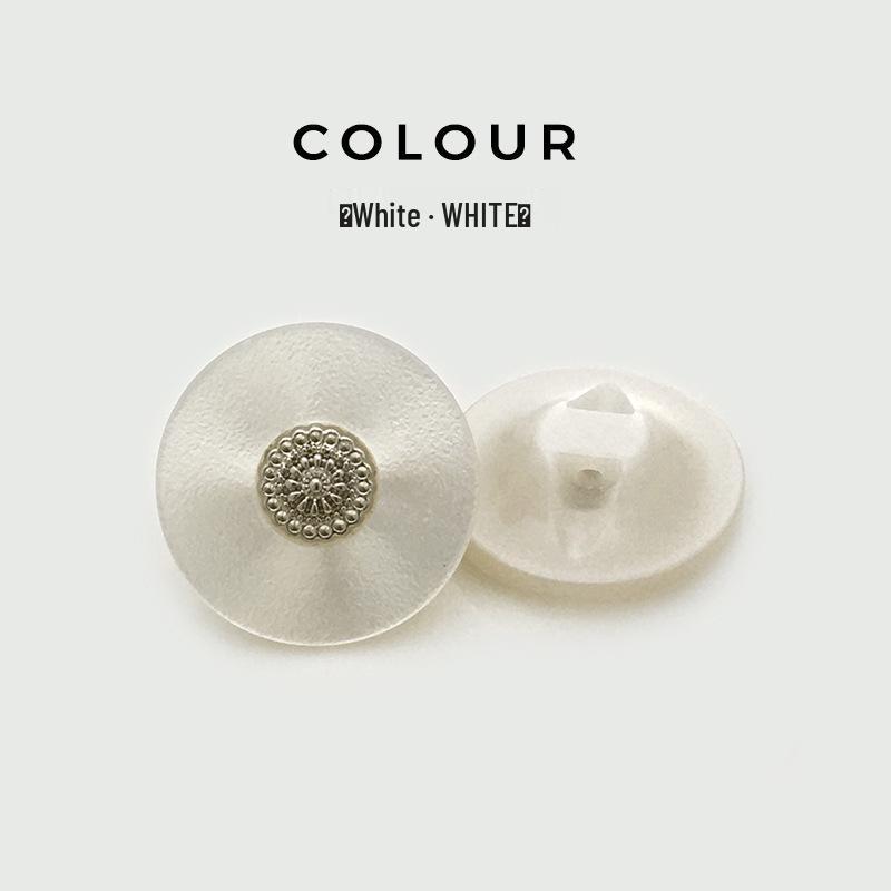 Klasické černobílé květinové kulaté pryskyřičné kovové knoflíky na obleky a kabáty