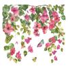 Self-adhesive Toilet Sticker Flower Painting Floral Wall Decals Bathroom Decor Removable Home DIY Sticker Decorative Wall Decals