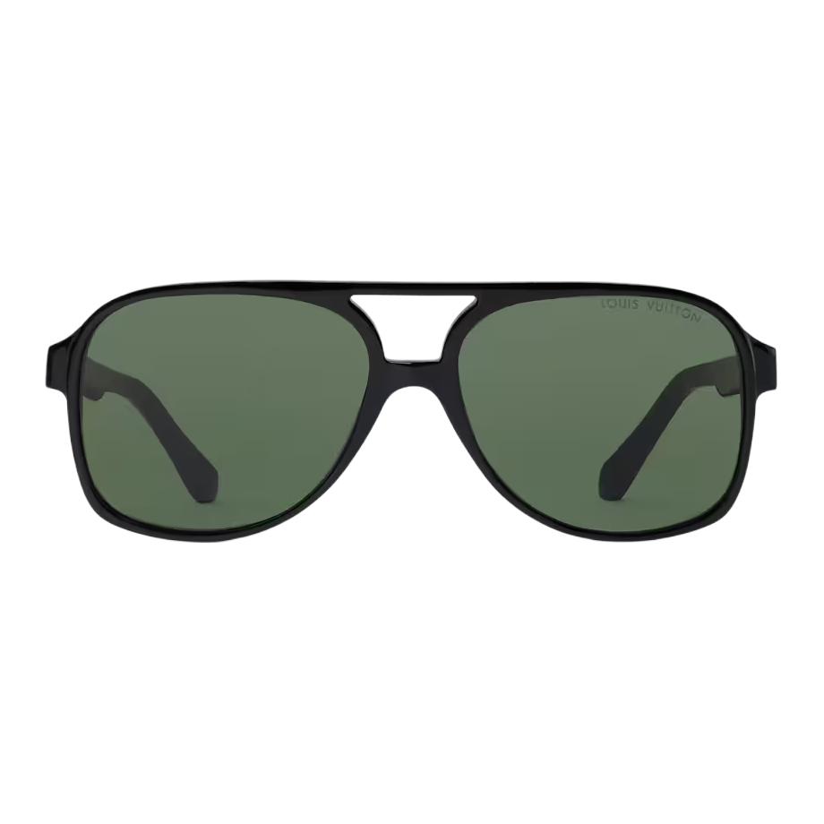 

Louis Vuitton Spring Summer 2026 Collection Logo Acetate Pilot Sunglasses Men sunglasses Black Z3272U F,Black