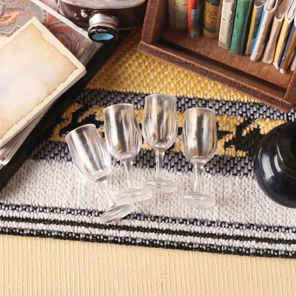 10Pcs/Set Red Wine Glass Dollhouse Wine Glass Dollhouse Miniature Glass Cup  Scene Ornament
