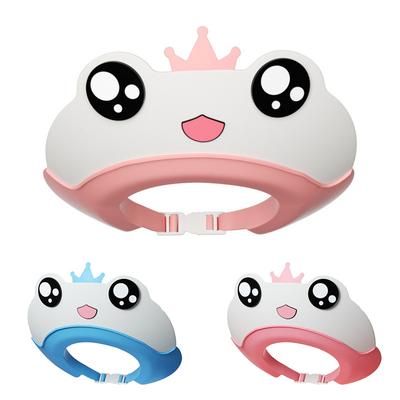 Bonetă de duș reglabilă pentru bebeluși, vizieră de baie impermeabilă cu protecție pentru urechi pentru copii mici, design drăguț cu animale, accesorii pentru baie, material PP moale