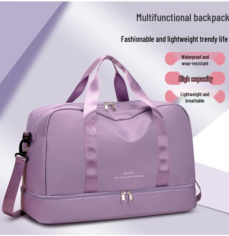 Těhotenská cestovní taška s oddělením mokrého/suchého pro jógu, fitness, plavání a krátké výlety