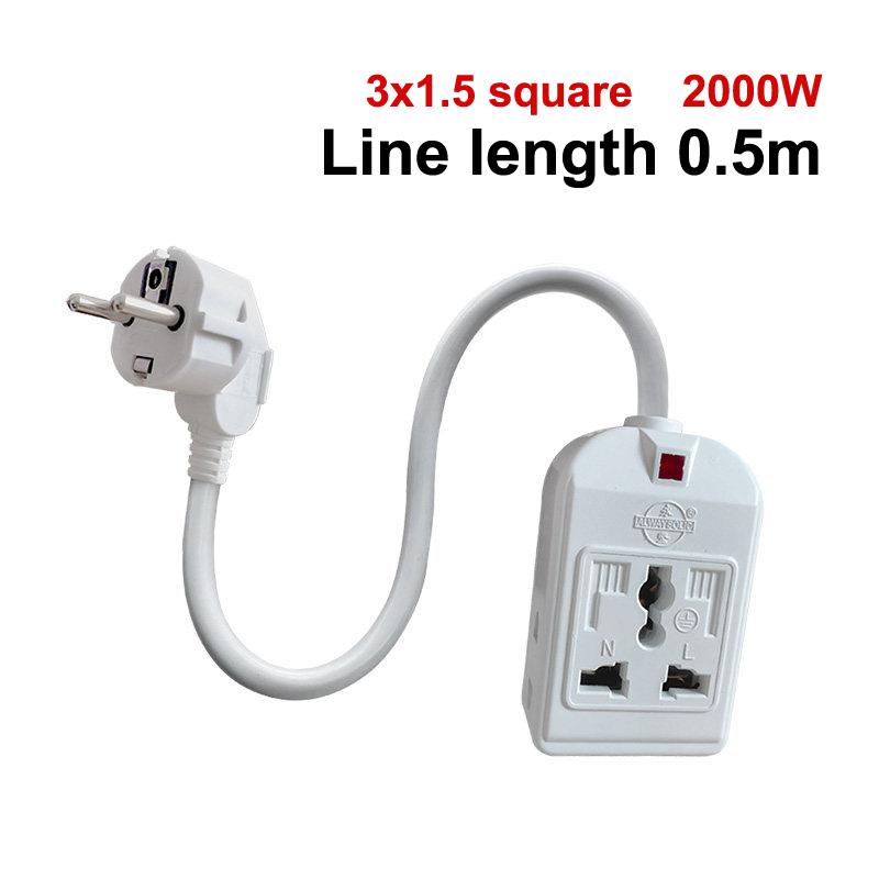 Schuko Plug Power Strip 3-Outlet 7-Hole German Standard Outlet Socket Home Electronics Extension Cord 0.3/0.5/1/2/3M