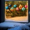Christmas Color Ball and Pine Branch Electrostatic Window Stickers - Snow Scene Decoration