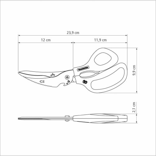 TRAMONTINA Professional Universal Kitchen Scissors (Cooking Scissors), 24cm, Super Colt, Dishwasher Safe