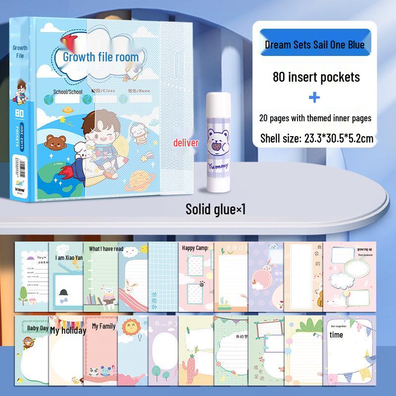 Children's Loose-Leaf Memory Book: Growth Record, Artworks, Photos & Kindergarten Keepsakes