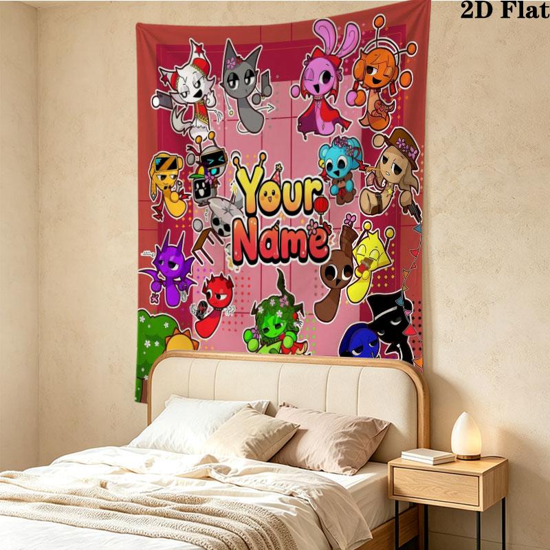 Alien Parade Custom Name Wall Tapestry Aesthetic Wall Hanging Printed Fabric Blanket Decorative Tapestries For Bedroom Room Home Decor