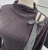 Korean Style Off-Shoulder Bow Slim Fit Long-Sleeve Women's Top