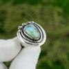 Natural Larimar Gemstone 925 Sterling Silver Solitaire Adjustable Ring For Women